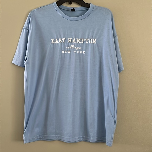 SHEIN  East Hampton Village New York Embroidered S/S T Shirt M  Oversized - Picture 4 of 8